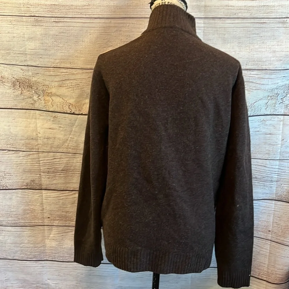 J. Crew Lambswool Sweater Quarter Zip Argyle Size Medium